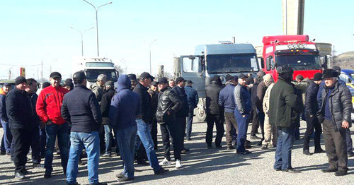 Rally by truck drivers of Karachay-Cherkessia against "Platon" system, March 29, 2017. Photo by Asya Kapaeva for the ‘Caucasian Knot’. 