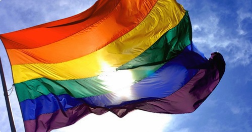 Thr flag of the LGBT community. Photo: http://lgbtrights.ru/review/flag-geev.html