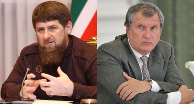 Ramzan Kadyrov and Igor Sechin. Collage by the ‘Caucasian Knot’. Sources: vk.com/ramzan and kremlin.ru Ramzan Kadyrov and Igor Sechin. Collage by the ‘Caucasian Knot’. Sources: vk.com/ramzan and kremlin.ru