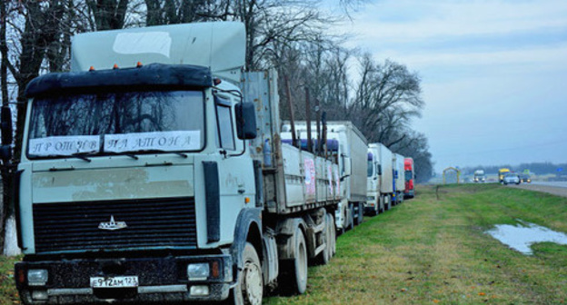 The truckers' protest action against the “Platon” system in Kuban. Photo https://golos-kubani.ru/ The truckers' protest action against the “Platon” system in Kuban. Photo https://golos-kubani.ru/
