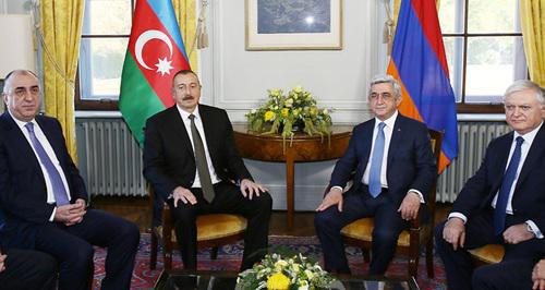 Ilham Aliev and Serzh Sargsyan at the meeting in Geneva. Photo: administration of the President of Azerbaijan