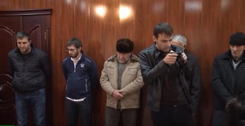 TV story with participation of detained Khusein Khadizov himself, his father, a younger brother, and uncles, Grozny, November 23, 2017. Still picture of video by 'Grozny' TV Channel: https://www.youtube.com/watch?v=mcyXO5l216o