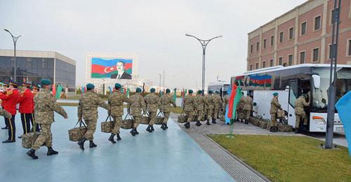 A group of 70 Azerbaijani soldiers and officers is sent to Afghanistan. Photo by the press service of the Ministry of Defence for Azerbaijan https://mod.gov.az/
