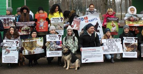 Rally of zoo-defenders in Krasnodar, February 24, 2018. Photo by Inessa Gonchar for the 'Caucasian Knot'. 