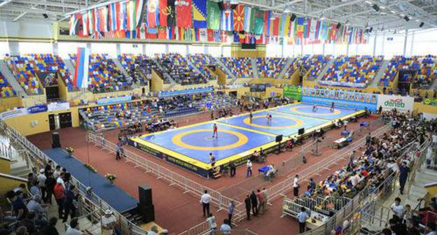 Palace of Sports and Youth named after Ali Aliyev in Kaspiysk. © Photo kaspeuro2018.ru Palace of Sports and Youth named after Ali Aliyev in Kaspiysk. © Photo kaspeuro2018.ru