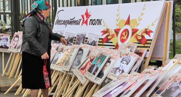 Portraits prepared for the "Immortal Regiment" action in Grozny. Photo by Magomed Magomedov for the Caucasian Knot. Portraits prepared for the "Immortal Regiment" action in Grozny. Photo by Magomed Magomedov for the Caucasian Knot.