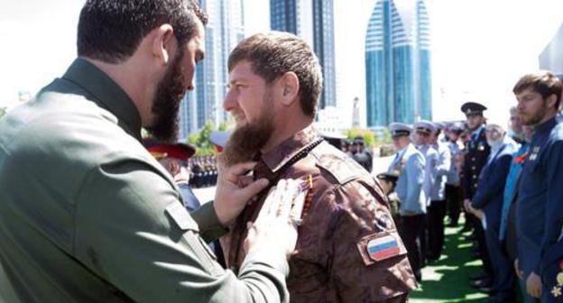Ramzan Kadyrov is awarded an Order. Photo from Kadyrov's page on the "VKontakte" social network https://vk.com/ramzan Ramzan Kadyrov is awarded an Order. Photo from Kadyrov's page on the "VKontakte" social network https://vk.com/ramzan