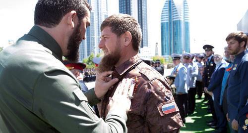 Ramzan Kadyrov is awarded an Order. Photo from Kadyrov's page on the "VKontakte" social network https://vk.com/ramzan Ramzan Kadyrov is awarded an Order. Photo from Kadyrov's page on the "VKontakte" social network https://vk.com/ramzan