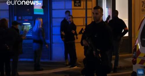 Police at the site of the terror act in Paris on May 12, 2018. Photo: screenshot of the video https://www.youtube.com/watch?v=Qq0bjAKB9TQ