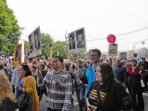 The "Immortal Regiment" march in Nalchik on May 9, 2018. Photo by Lyudmila Maratova for the "Caucasian Knot"