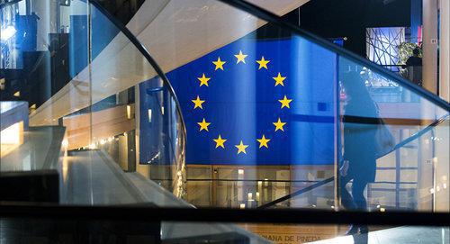 The flag of the European Union (EU) in the European Parliament. Photo: Flickr/ European Parliament