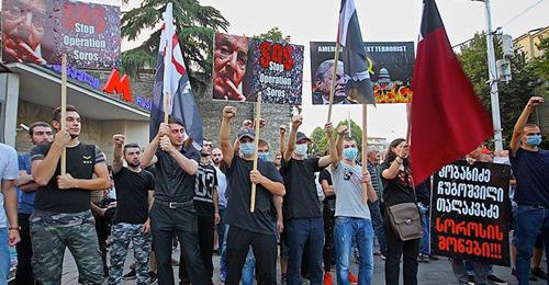 Activists of the "Georgian March" © Photo: Sputnik / STRINGER https://sputnik-georgia.ru/society/20180601/240722511/Policija-zaderzhala-chlenov-Gruzinskogo-marsha-v-centre-Tbilisi.html Activists of the "Georgian March" © Photo: Sputnik / STRINGER https://sputnik-georgia.ru/society/20180601/240722511/Policija-zaderzhala-chlenov-Gruzinskogo-marsha-v-centre-Tbilisi.html
