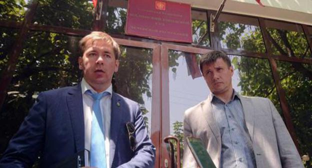 Titiev’s advocates Novikov and Zaikin at the Shali City Court. Photo is provided by HRC "Memorial". Titiev’s advocates Novikov and Zaikin at the Shali City Court. Photo is provided by HRC "Memorial".