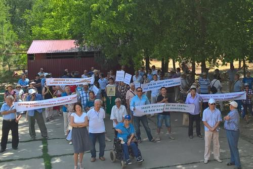 Participants of a rally against the bill on the voluntary study of native languages. Elista, July 14, 2018. Photo by Badma Byurchiev for the "Caucasian Knot"