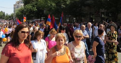 Participants of the march in Stepanakert on September 2, 2018. Photo by Alvard Grigoryan for the "Caucasian Knot"