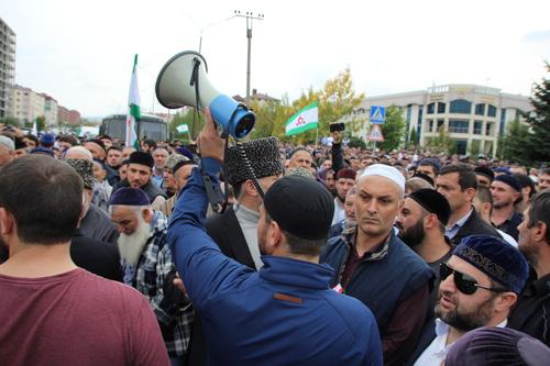 A protest action in Magas on October 5, 2018. Photo by Magomed Mutsolgov http://www.kavkaz-uzel.eu/blogs/342/posts/34807