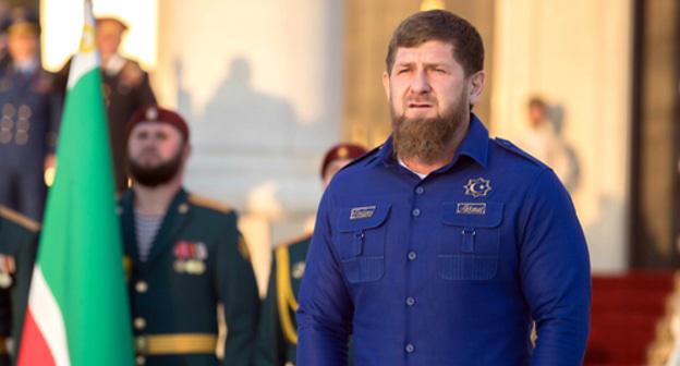 Ramzan Kadyrov attends ceremony of Russian and Chechen flags raising. Photo: Ramzan Kadyrov’s personal VKontakte page https://vk.com/ramzan?z=photo279938622_456266981%2Fwall279938622_318079 Ramzan Kadyrov attends ceremony of Russian and Chechen flags raising. Photo: Ramzan Kadyrov’s personal VKontakte page https://vk.com/ramzan?z=photo279938622_456266981%2Fwall279938622_318079