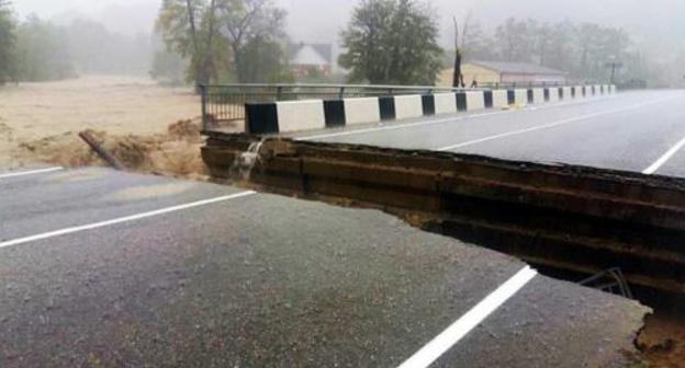 Bridge in Tuapse District of Kuban destroyed by flooding. Photo: © Sergei Vervein https://www.yuga.ru/news/435742/ Bridge in Tuapse District of Kuban destroyed by flooding. Photo: © Sergei Vervein https://www.yuga.ru/news/435742/