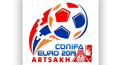 The official logo of the championship of of the Confederation of Independent Football Associations (ConIFA) in Nagorno-Karabakh. Photo courtesy of the Nagorno-Karabakh Organizing Committee for the ConIFA championship