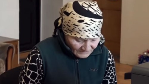 Malida Mageramova, a resident of Chechnya, on air of the Chechen TV Channel. Photo: screenshot from video broadcasted by 'Grozny' TV Channel https://www.youtube.com/watch?v=mg0cQnnkKSI