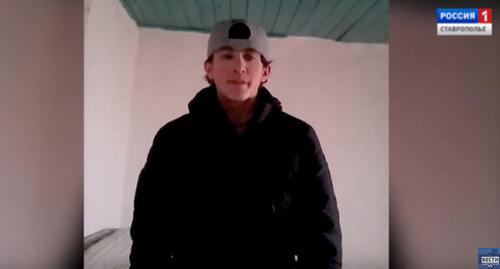 Screenshot from video showing the oath of the young man, GTRK 'Stavropol', 'Vesti', Stavropol Territory