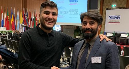 Brothers Mekhman  (left) and Emin Guseinov meet in Viena after 9-year separation, April 9, 2019. Photo courtesy of Emin Guseinov