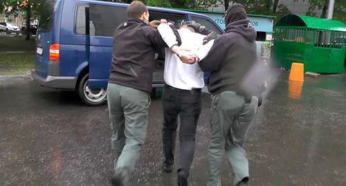 Detention of Georgy Guev, a native of North Ossetia. Screenshot of the video by the Federal Security Service of the Russian Federation https://www.youtube.com/watch?v=yYQEb5nf0Iw&amp;feature=youtu.be