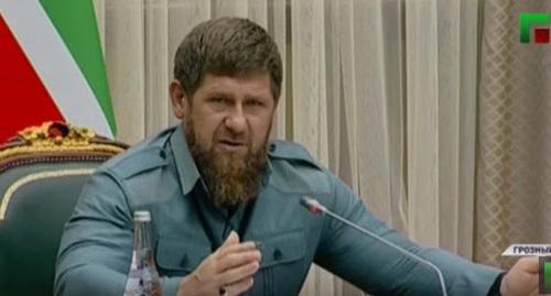 Ramzan Kadyrov. Photo: screenshot of the video by the Grozny TV channel https://www.youtube.com/watch?v=aCoKuLbaULM