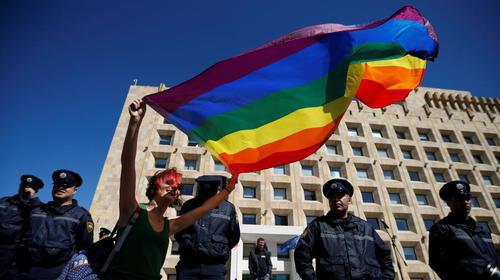 The LGBT action in Tbilisi. Photo: Reuters, David Mdzinarishvili