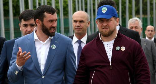 Ramzan Kadyrov and Magomed Daudov. Photo: press service of FC 'Terek', http://old.fc-terek.ru/index.php?option=com_datsogallery&Itemid=88888927&func=detail&catid=125&id=2519