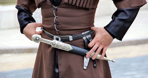 Chechen traditional dress with a dagger. Photo by Magomed Magomedov for the "Caucasian Knot"
