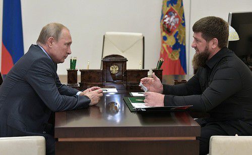 Vladimir Putin at his meeting with Ramzan Kadyrov on August 31, 2019. Photo by the press service of the Russian President http://kremlin.ru/events/president/news/61415
