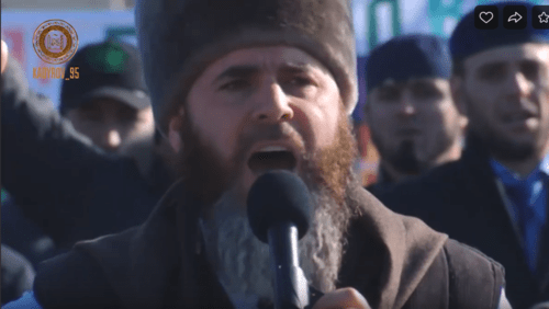Salakh-Haji Mezhiev, the Mufti of Chechnya. Screenshot from video: https://vk.com/video279938622_456242329