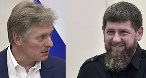 Dmitry Peskov (left) and Ramzan Kadyrov. Collage prepared by the Caucasian Knot. Photo: Sputnik/Alexei Nikolsky/Kremlin via REUTERS