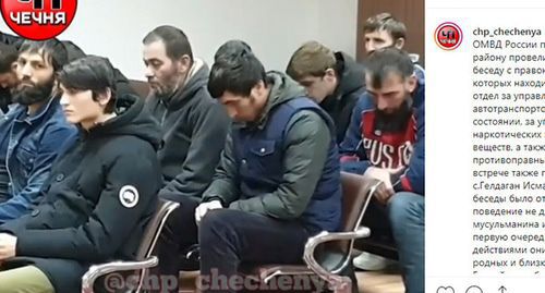 The police in Chechnya subjected drivers suspected of drinking alcohol to a public condemnation. Screenshot of the video on Instagram https://www.instagram.com/p/B55OcLjFbuu/