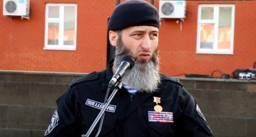 Zamid Chalaev. Screenshot from video posted by IA "Grozny Inform" https://www.youtube.com/watch?v=1DBTnsbIJ4U