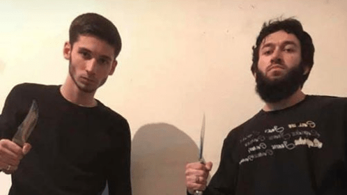 Mikail Miziev and Akhmed Imagozhev, alleged attackers on road-and-patrol post in Magas, December 31, 2019. 