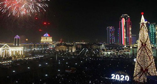 Celebration of the New Year in Grozny. Screenshot from video posted by IA 'Grozny-Inform'