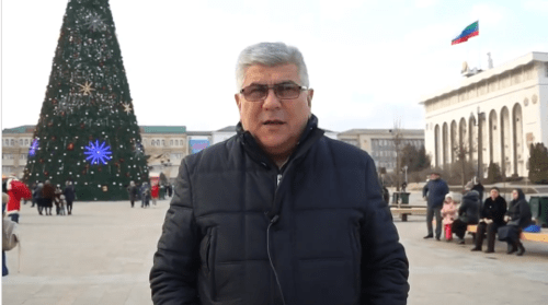Arslan Dydymov, manager of the square reconstruction project in Makhachkala. Screenshot of Dydymov's statement on the reconstruction of the central square of Makhachkala, https://www.instagram.com/tv/B63vyF2gdez/?utm_source=ig_embed.