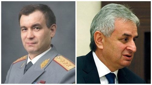 Rashid Nurgaliev, Deputy Secretary of the Security Council of the Russian Federation (on the left, photo by the press service of the Security Council of the Russian Federation http://www.scrf.gov.ru) and Raul Khadjimba, President of Abkhazia (photo REUTERS/Sergei Ilnitsky/Pool)