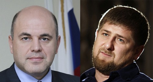 Mikhail Mishustin (left) and Ramzan Kadyrov. Collage made by the Caucasian Knot. Photo: REUTERS/Denis Sinyakov, nalog.ru https://ru.wikipedia.org/