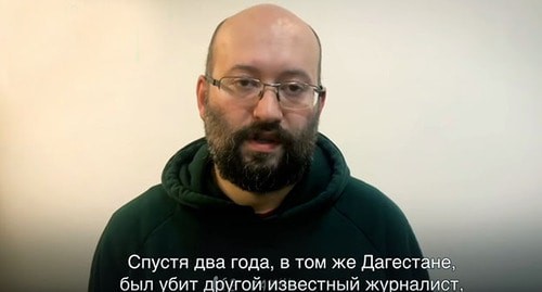 Ilya Azar speaks in a video appeal in support of Abdulmumin Gadjiev. Screenshot from video posted at: https://www.youtube.com/watch?time_continue=1&v=3G93KQNYERM&feature=emb_logo