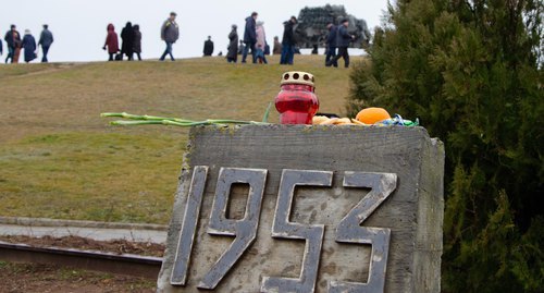 Memorial 'Exodus and homecoming' in Elista, December 28, 2019. Photo: press service of the head of Kalmykia. http://glava.region08.ru/ru/soobscheniya-dlya-pressy/12990-pr.html#!prettyPhoto[gallerydbde2adecd]/0/