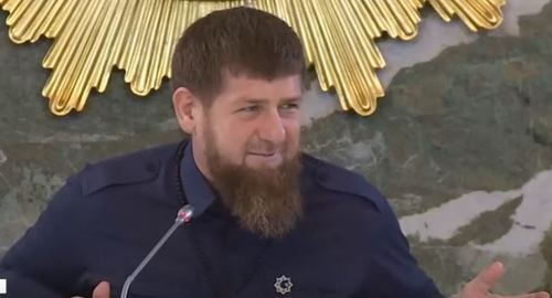 Ramzan Kadyrov's statement at the meeting of the government of Chechnya. Screenshot of the video https://www.youtube.com/watch?v=IIDNyDFHR6A