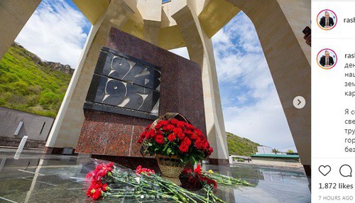 The Memorial to Repression Victims of in Karachaevsk. Screenshot of the post on rashidtemrezov's Instagram https://www.instagram.com/p/B_uJc1OguF9/
