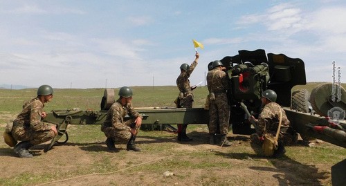 Gunnery drills of the Nagorno-Karabakh Army. Photo: http://www.mil.am/hy/news/7809