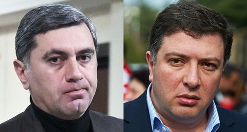 Irakli Okruashvili (left) and Giorgi Ugulava. Screenshot from video posted by First Channel, Alexander Imedashvili, NEWSGEORGIA, collage made by the Caucasian Knot