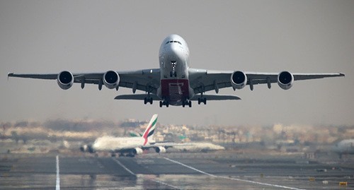 A plane at the Dubai airport. UAE. Photo: REUTERS/Christopher Pike