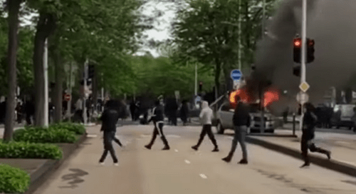 Clashes in Dijon. Screenshot of the report by DW https://www.youtube.com/watch?v=gdEFDRux_-0
