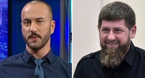 Giorgi Gabuniya and Ramzan Kadyrov. Screenshot of the video by the "Rustavi-2" TV Company https://www.youtube.com/channel/UCwU6wj56UVDnbEAH5whspHA; photo by the press service of Kremlin kremlin.ru